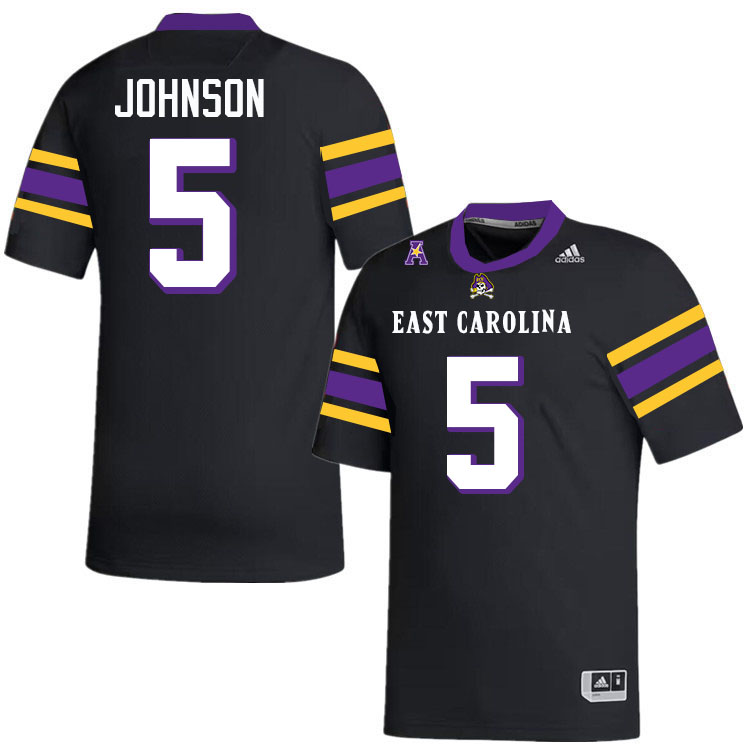 Chris Johnson ECU Jersey,East Carolina Pirates #5 Chris Johnson Jersey Youth College-Black 2024